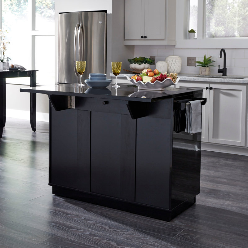 Latitude Run® Emblyn Kitchen Island with Solid Wood Top Wayfair